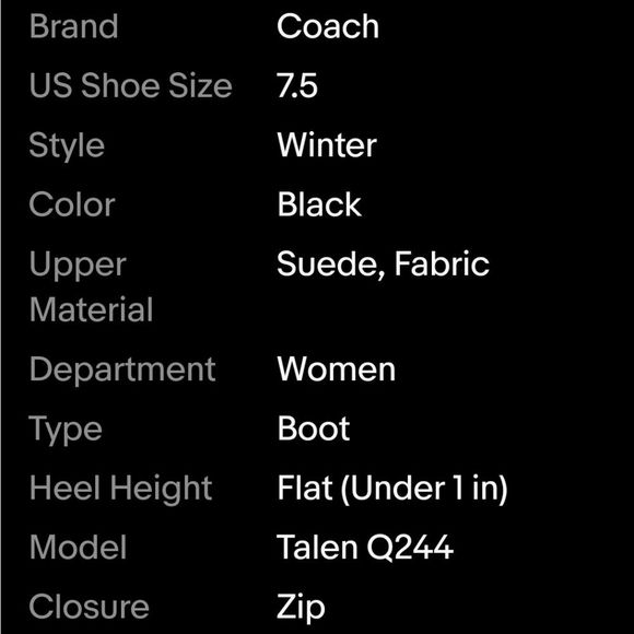 Sale Coach Talen Quilted Suede w Zipper Winter Boots Faux fur 7.5 - Picture 12 of 13